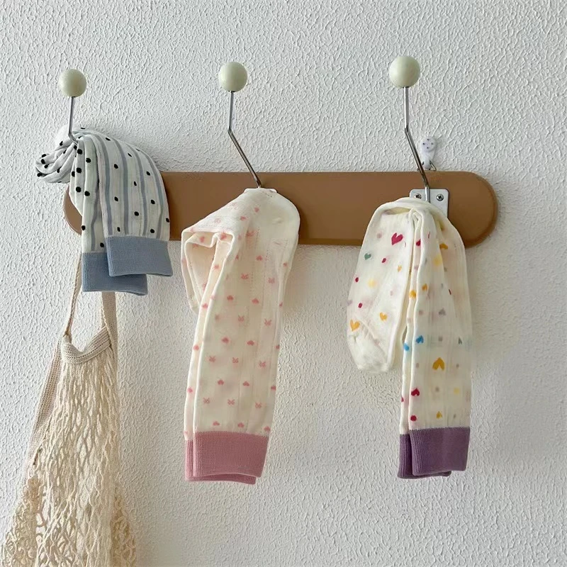 夏季薄款粉色爱心蝴蝶结中筒袜日系彩色款学院风堆堆袜小波点袜子