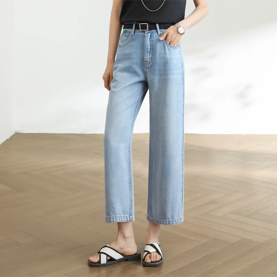 嬉皮少女25夏新款休闲时尚双色九分高腰阔腿裤宽松30664