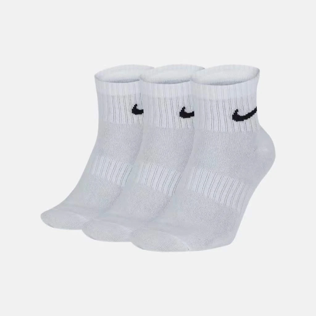 【耐克/就近门店发货】Nike中性经典白色中高筒袜三幅装SX7677-100
