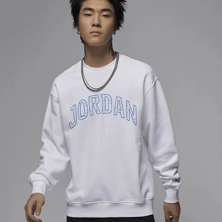 【耐克/就近门店发货】NIKE男子JORDAN白蓝套头卫衣FV7461-100