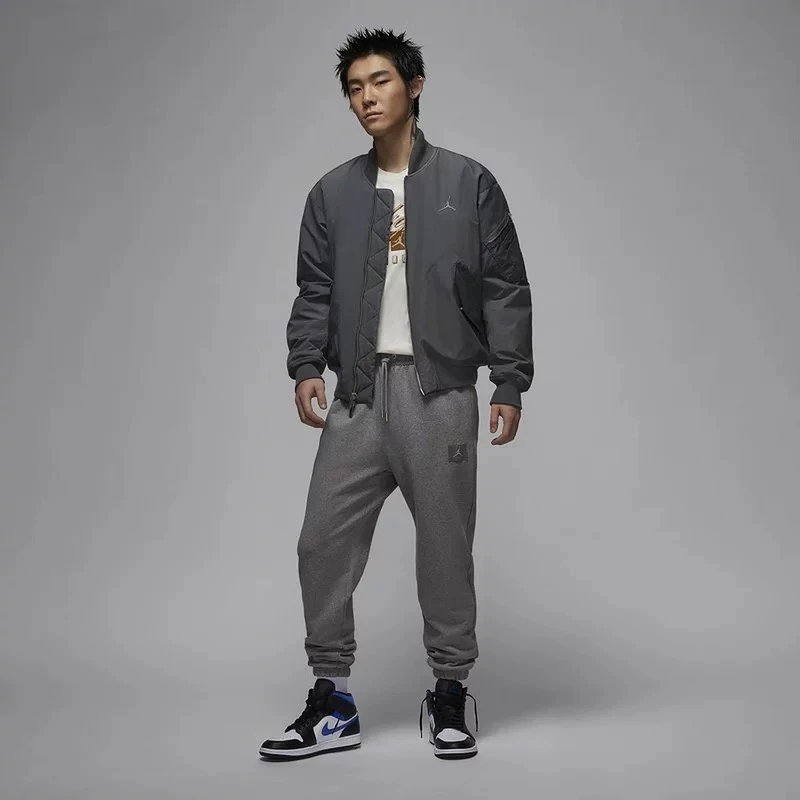 【耐克/就近门店发货】NIKE男子AJ灰色拉链薄棉服FV7268-068