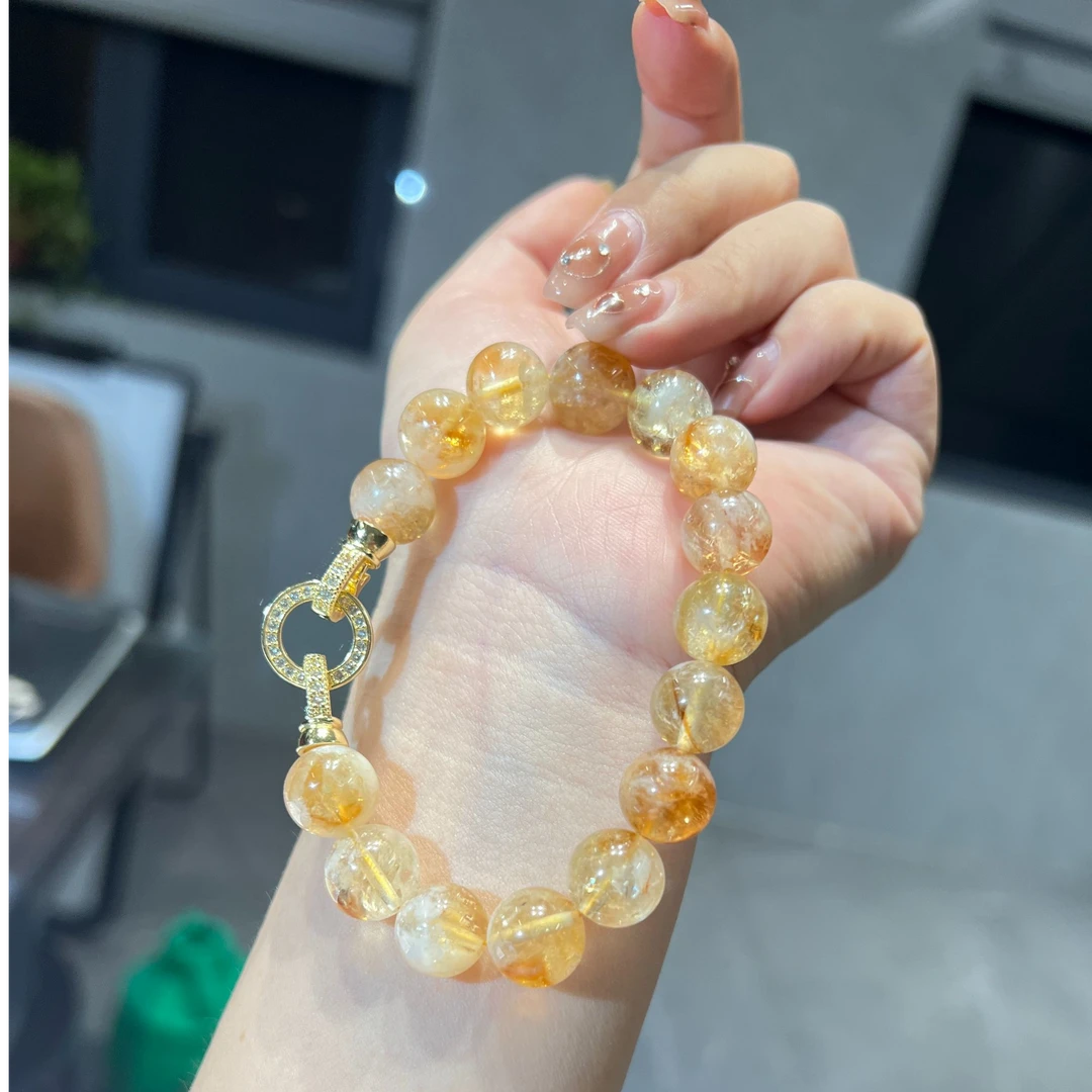 【金蟾棉花糖】天然黄水晶手串