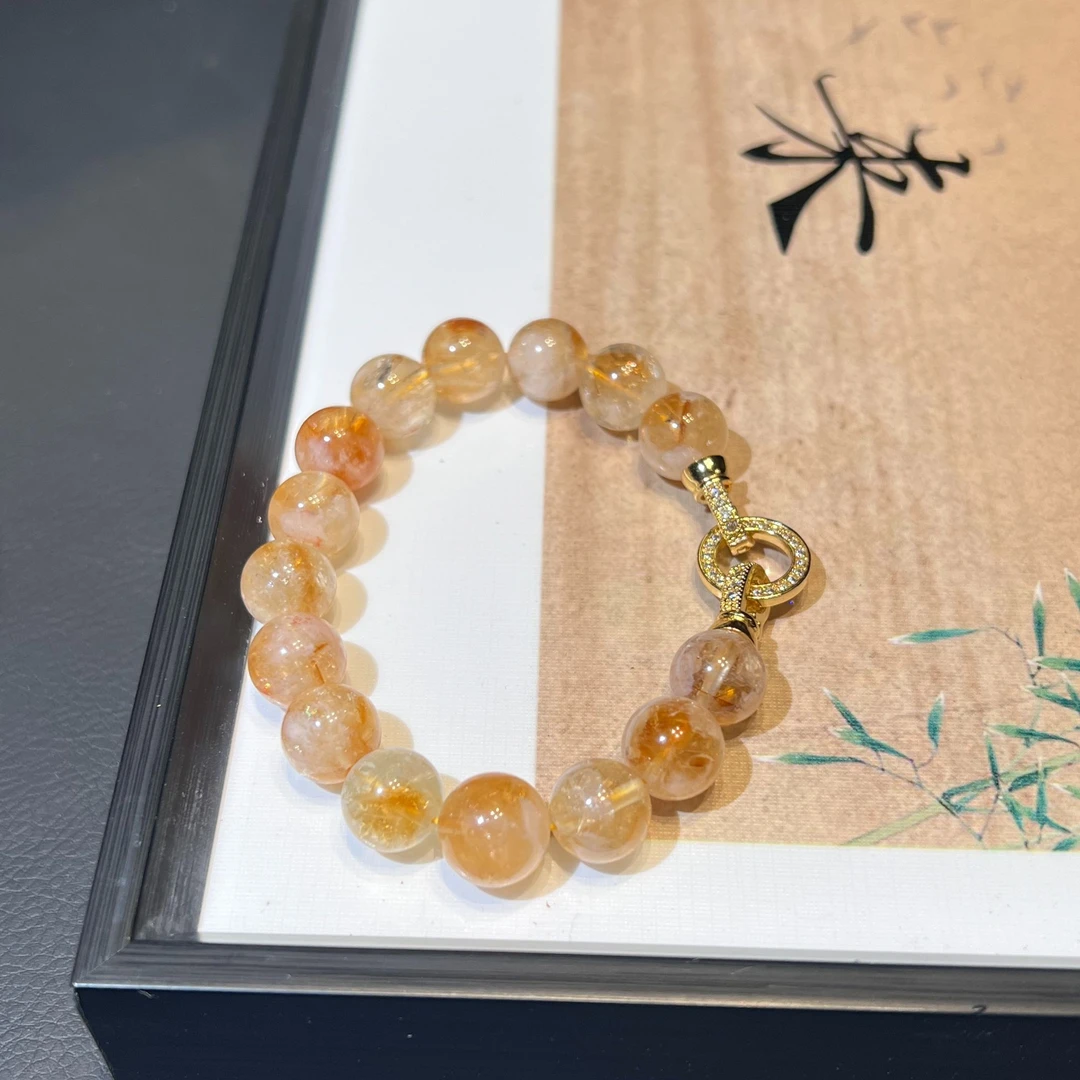 【金蟾棉花糖】天然黄水晶手串9mm（证书+礼盒+红包）