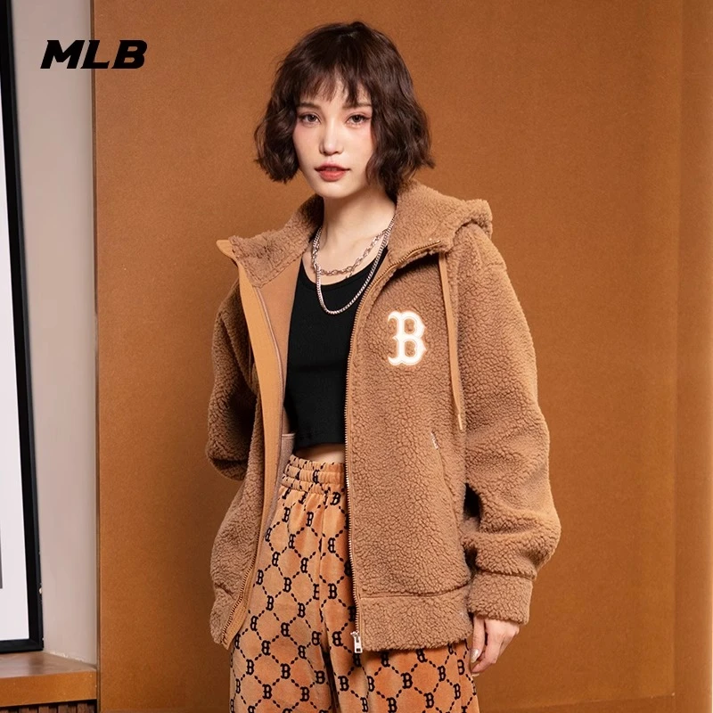 MLB男女情侣连帽宽松运动休闲时尚夹克保暖百搭秋冬外套3AFDEC226