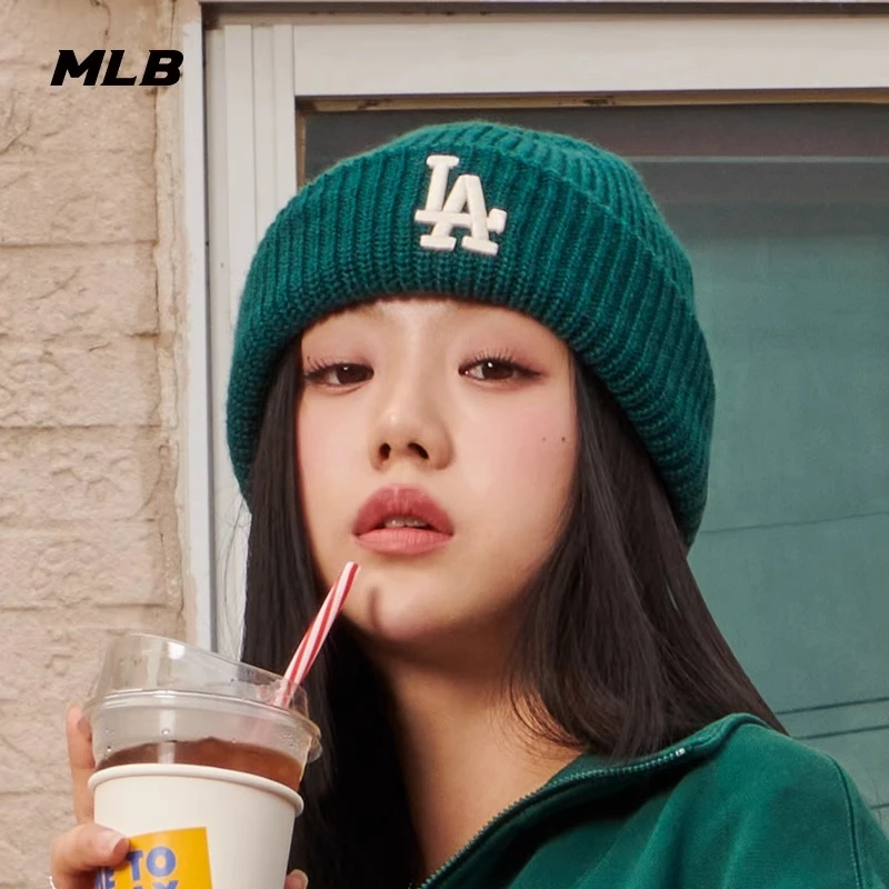 MLB男女情侣休闲纯色毛线帽百搭针织帽2023秋冬季新款【3ABNM0736】