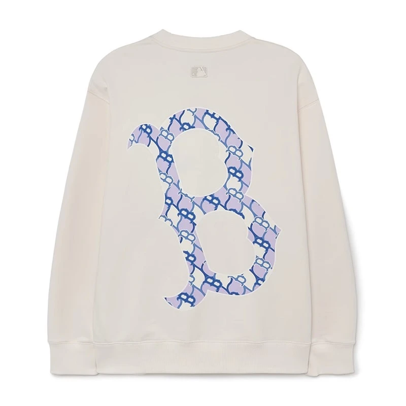 MLB男女情侣卫衣菱纹老花圆领套头衫运动潮流卫衣3AMTM0631