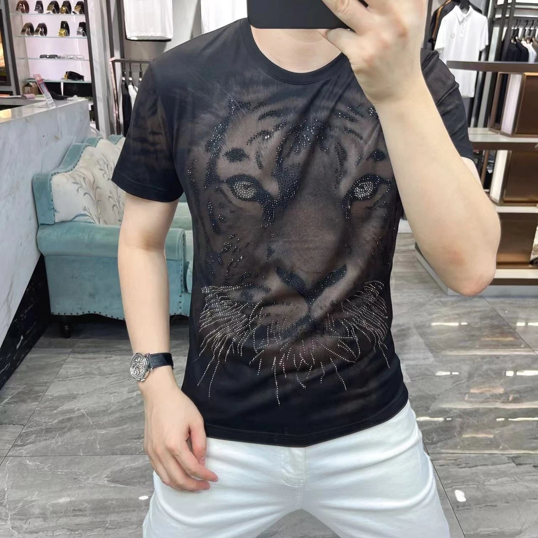 【特价无运费险】夏季新款短袖T恤男修身老虎重工拔色半袖品质男装