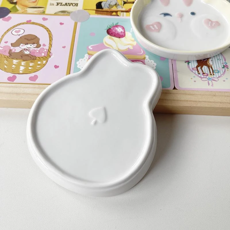 爱丽丝家手绘可爱小兔蘸料碟 小碟子 味碟日式酱油醋陶瓷碟 家用