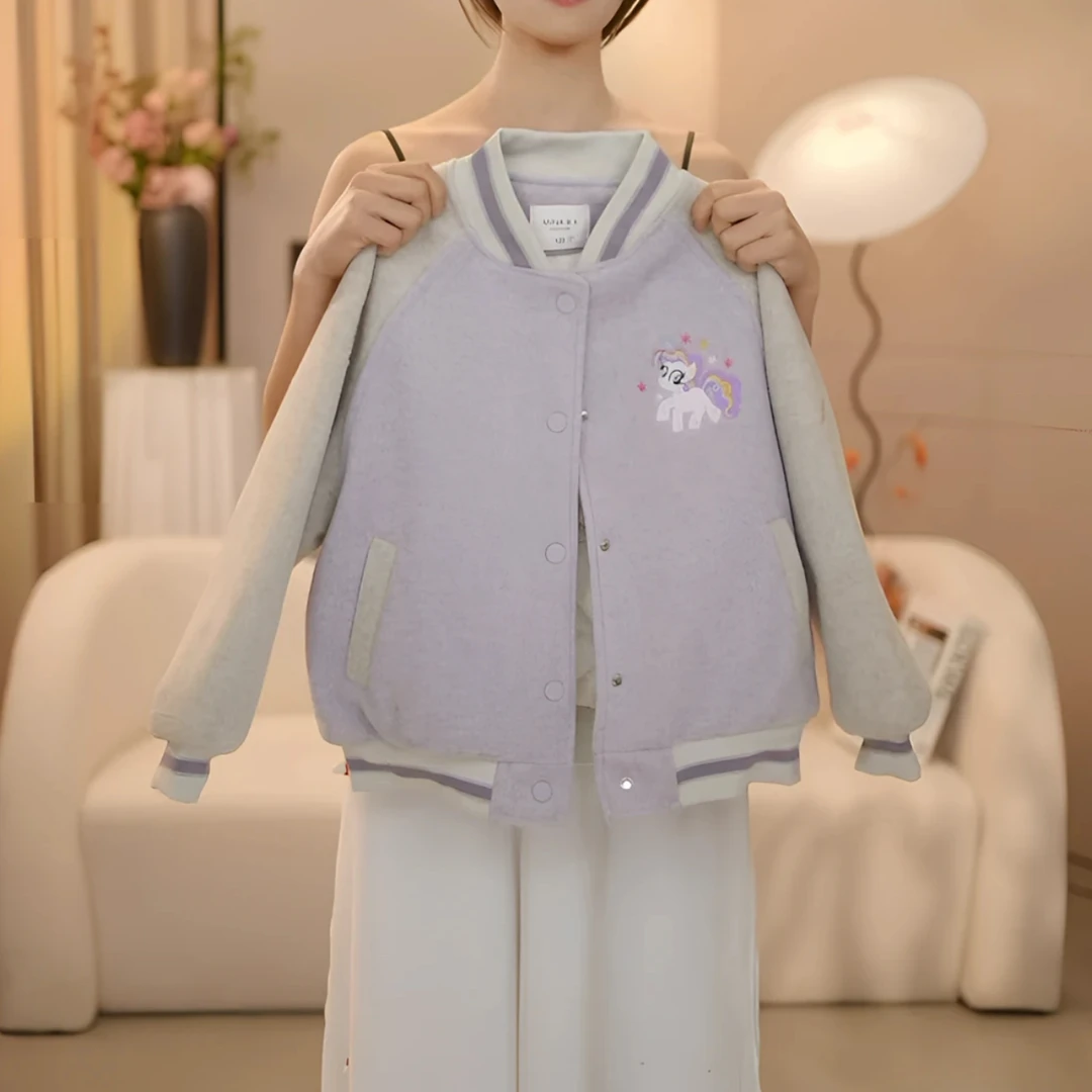 女童冬装加厚棉服2024新款拼接撞色时髦夹棉女孩休闲棒球服外套