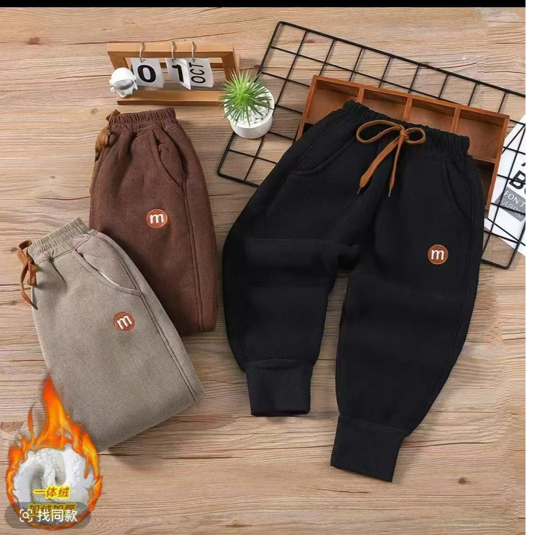 【羊羔绒卫裤特价】 男女童冬季百搭洋气加绒加厚木棉绒运动卫裤