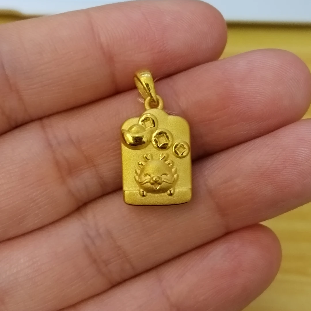 【龙吊坠】六桂福足金生肖龙吊坠五爪金龙挂坠龙年生肖精致项坠
