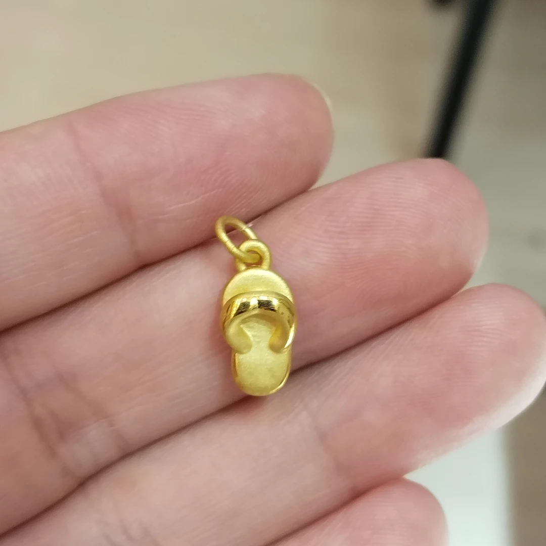 【拖鞋提溜】六桂福足金拖鞋提溜挂件小提溜宝宝满月礼物简约百搭