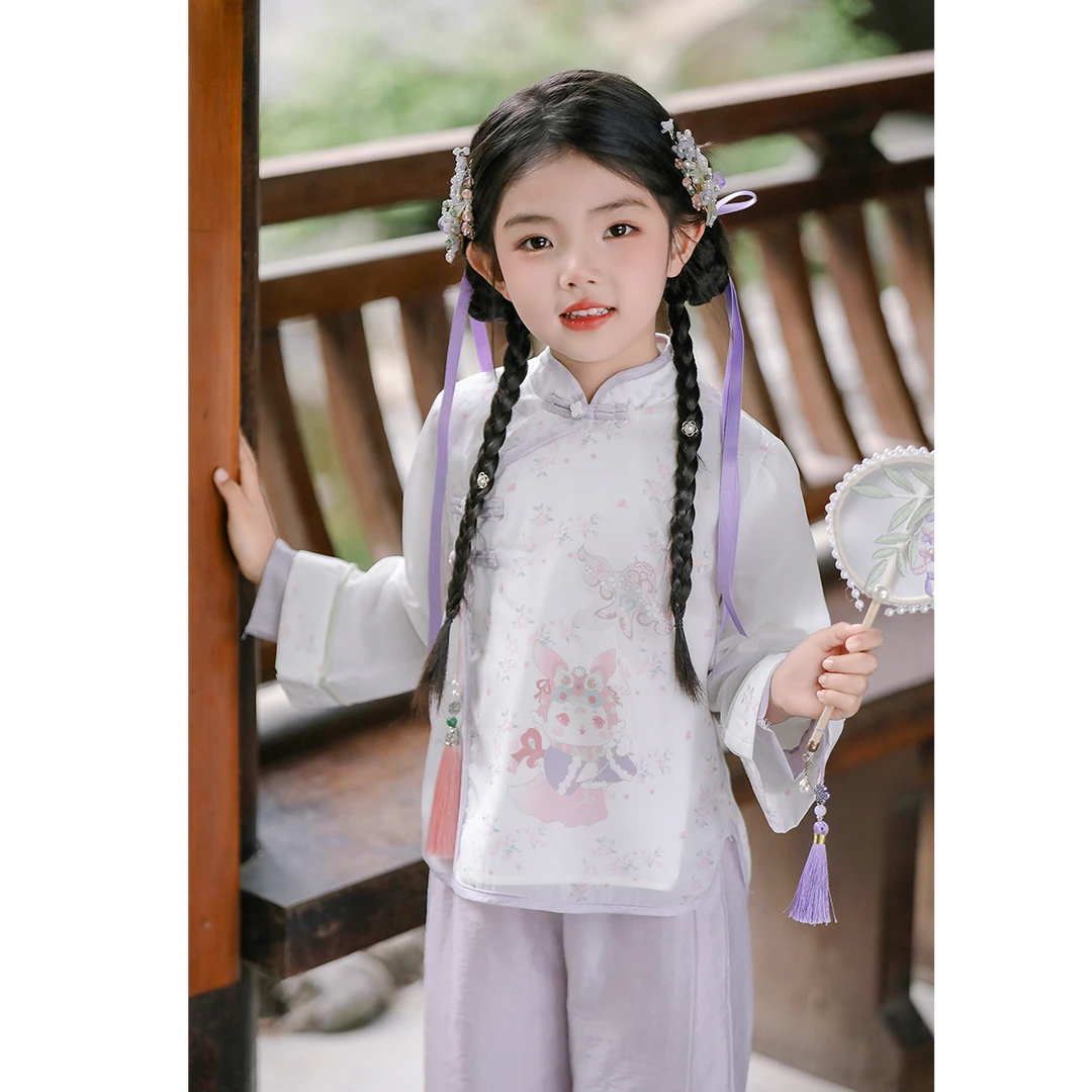 2025新款上新【亦桃】新款中国风儿童装汉服女童改良古风套装