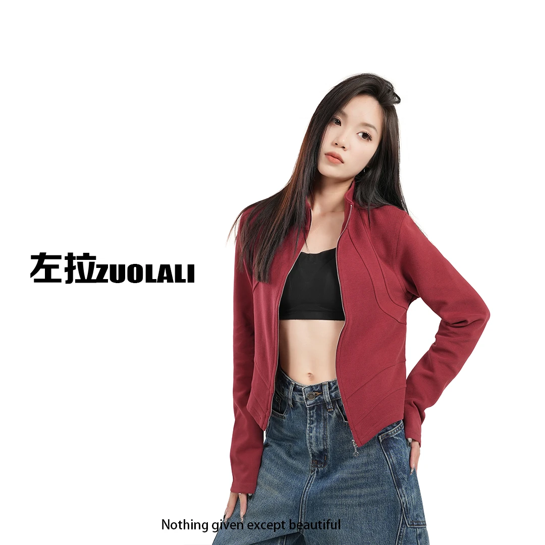 【元旦大促】‘枫林’线条设计-秋冬开衫拉链卫衣外套