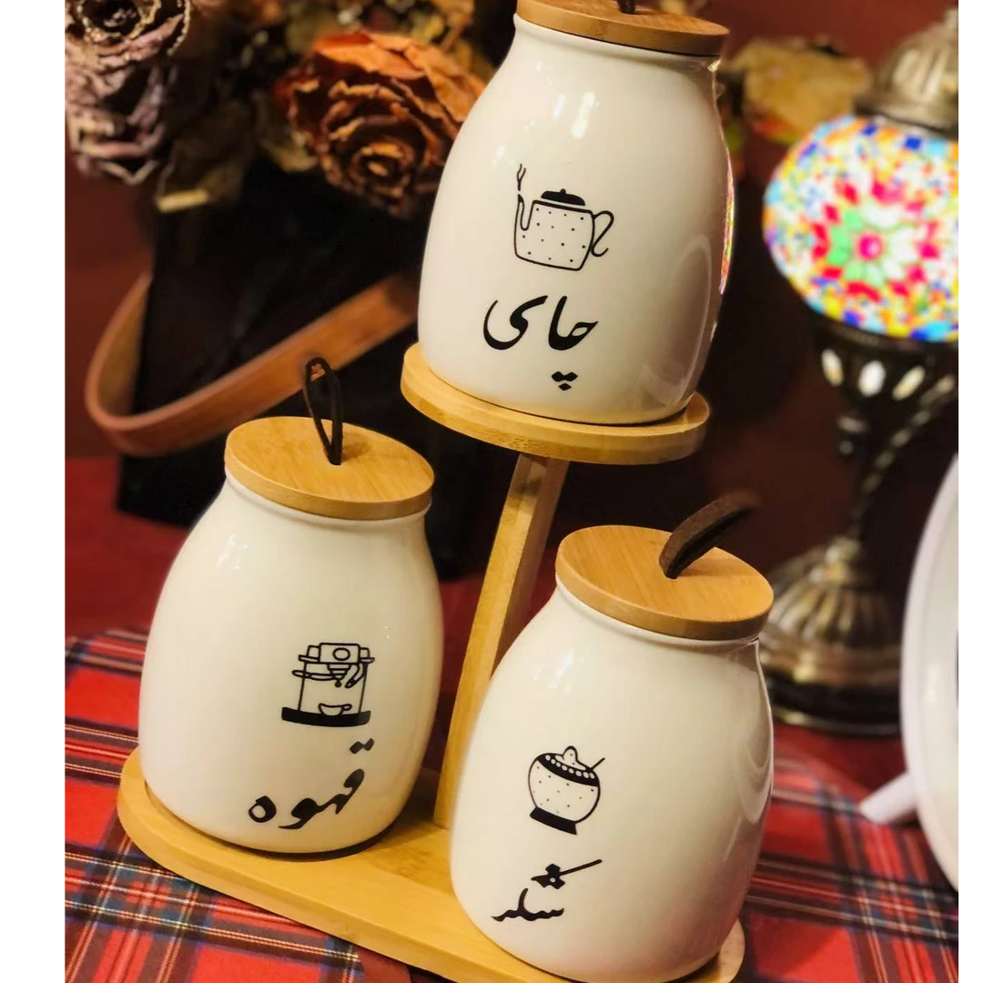 新疆包邮陶瓷调味罐大容量家用简约厨房盐罐调料盒带盖储物罐