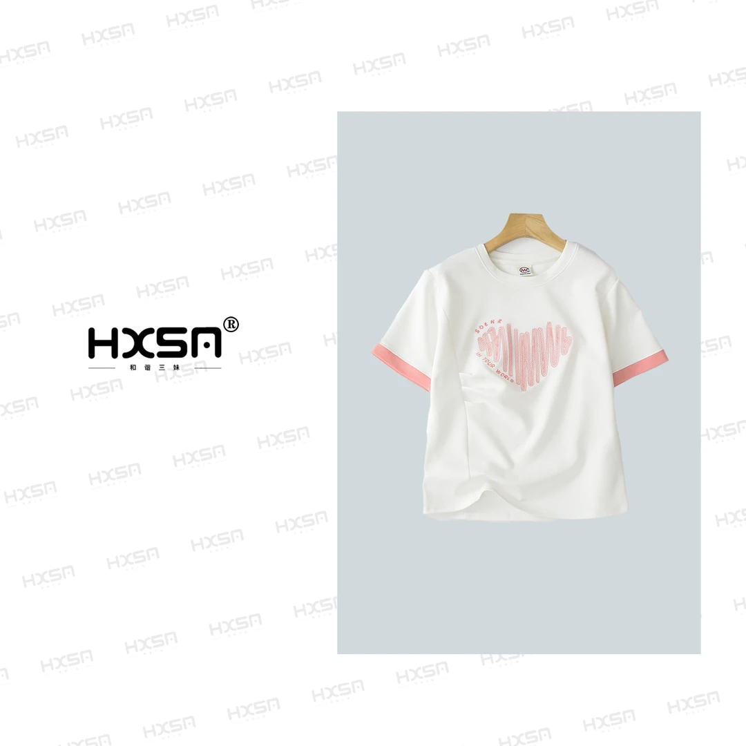 (现)HXSM「心心念念T」夏款百搭显瘦清新气质圆领短袖901
