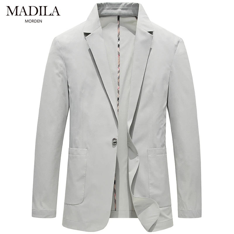 玛帝拉高级轻薄款西服男秋季新款冰丝小西装外套轻奢上衣商务单西