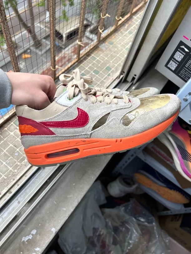 42.5码/Nike Air Max1CLOT联名死亡之吻 9新成色 公价550 跑步鞋