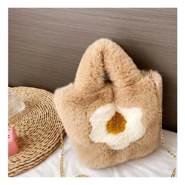 【Muusu】鸡蛋毛绒手提包包女新款秋冬单肩斜挎毛毛包