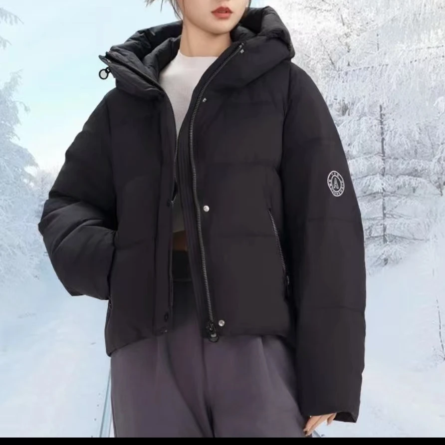 新款连帽羽绒服短款阔版宽松甜美保暖外套9650