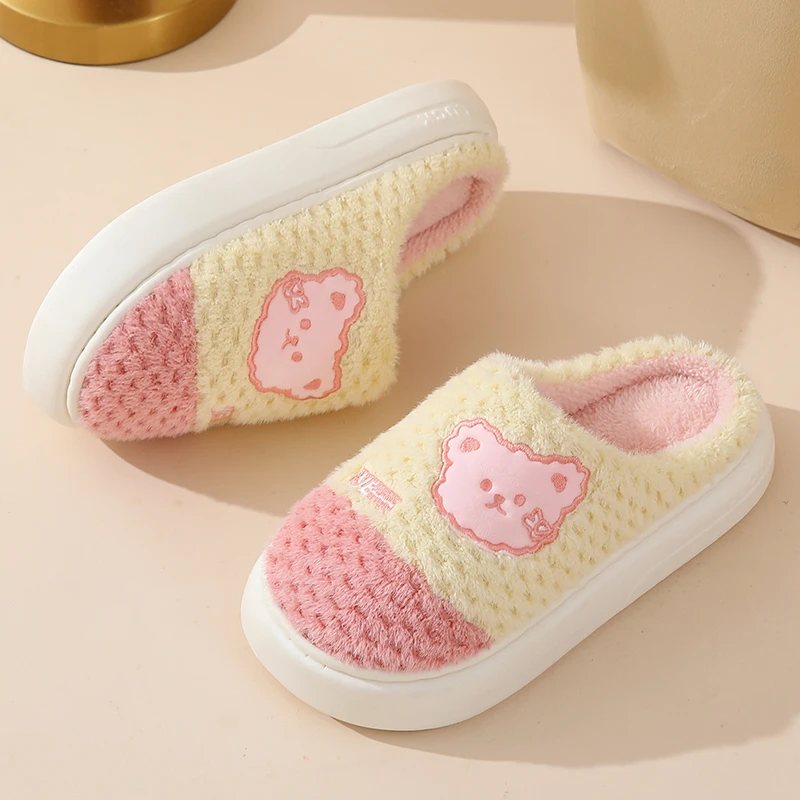 2023新款家居情侣棉拖鞋冬季可爱男女厚底舒适保暖室内毛绒居家鞋