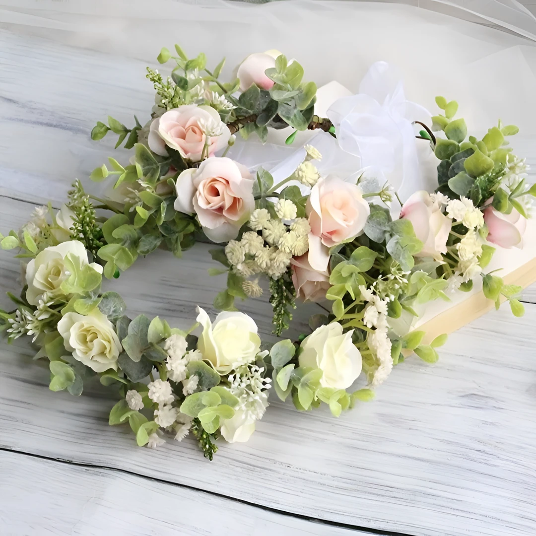 新款超仙花环百搭仙女拍照头饰造型头花高级感可爱朋友古典森系