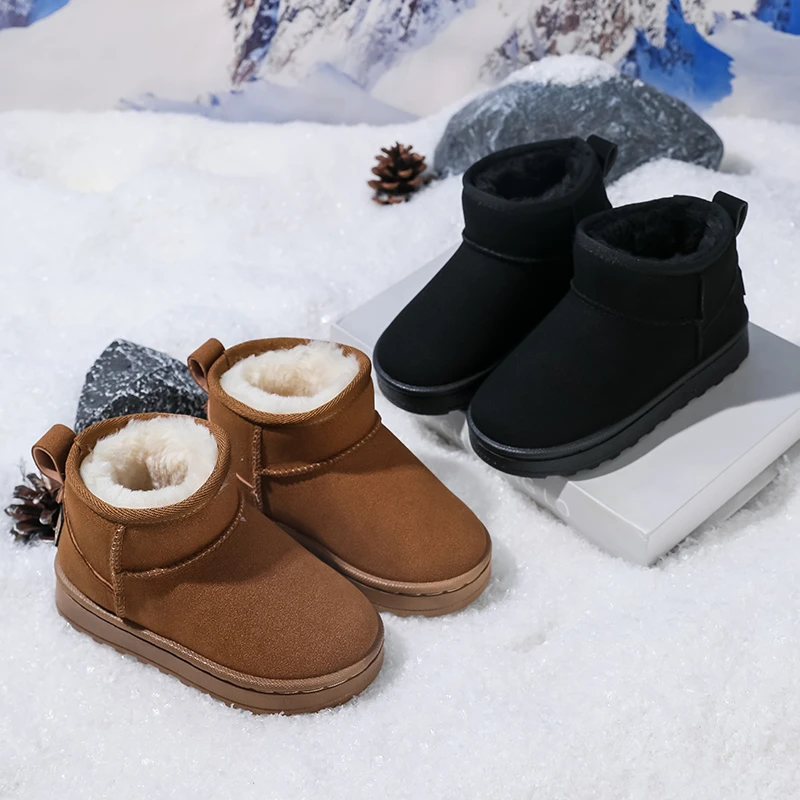 冬季加厚儿童雪地靴零下锁温软底防滑男女童保暖聚热百搭大棉短靴