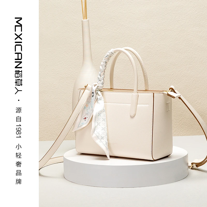 Mexican/稻草人女包2024新款洋气百搭女士包包潮流丝巾单肩斜挎包