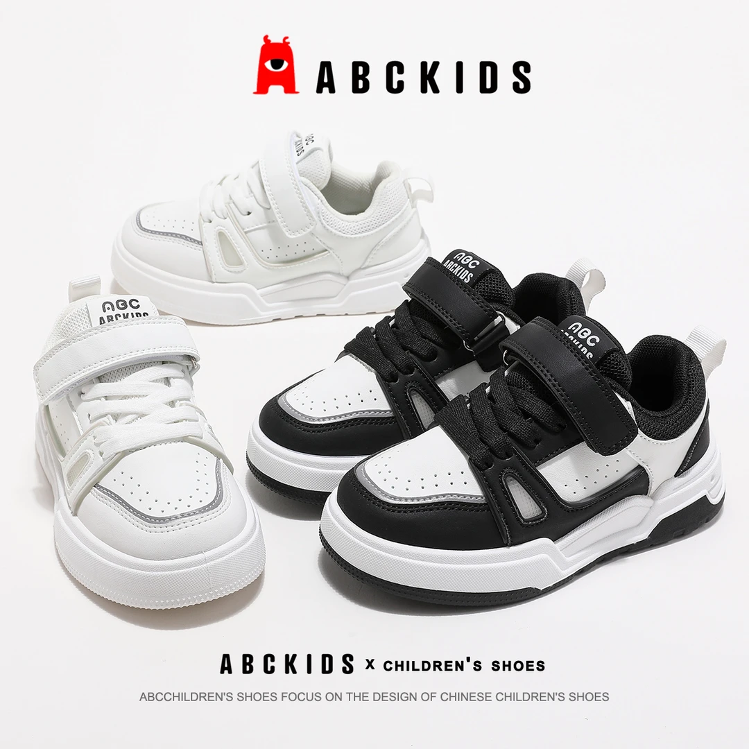 ABCkids【华子专属】童鞋秋季新款魔术贴板鞋小白鞋SY433603629AX