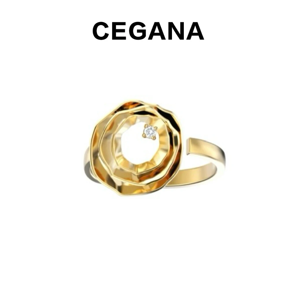 铜合金合成锆石戒指 CEGANA【巴黎恋曲】浪漫风情戒指开口可调节