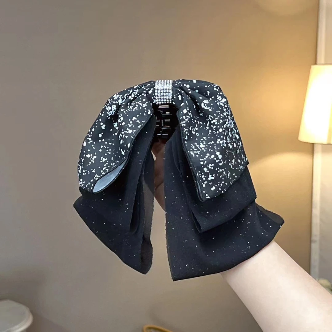 非金属布艺发饰 【金梦】花海垂感蝴蝶结华尔兹抓夹气质手工时尚