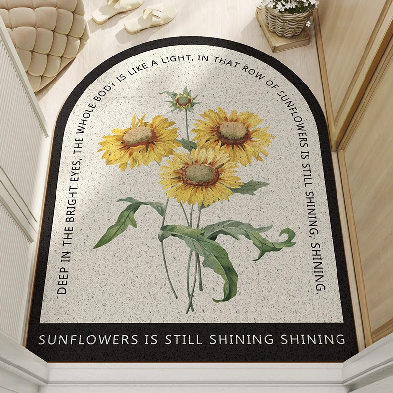 丝圈地垫家用现代花卉入户门垫防滑除尘蹭土脚垫进门刮泥进门垫子