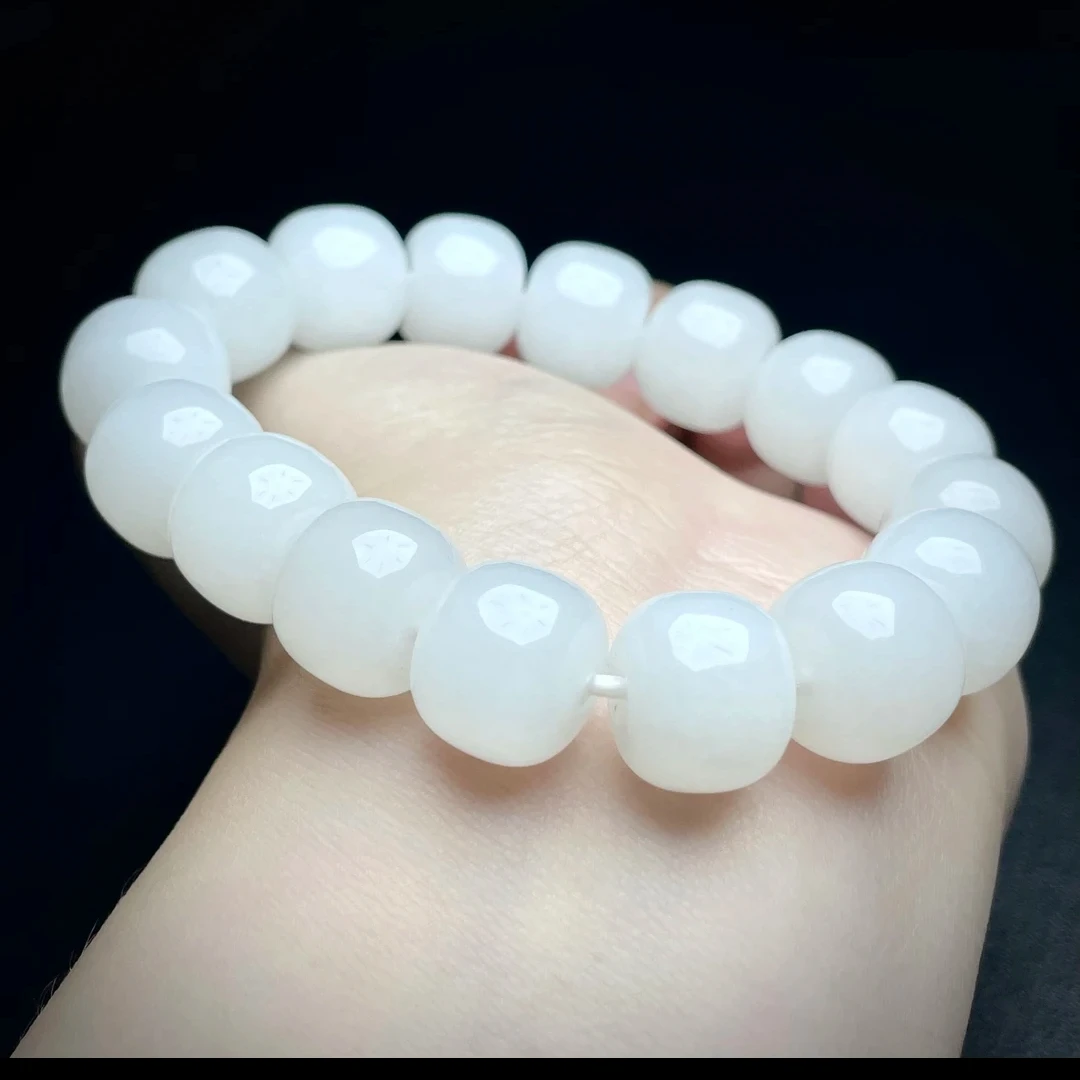 【5A级】新疆金丝玉男士手串送男友老公礼物老型珠15mm左右测量佩戴