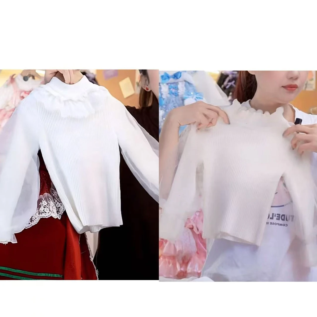 『洛丽塔搭配打底毛衣』女童长袖打底