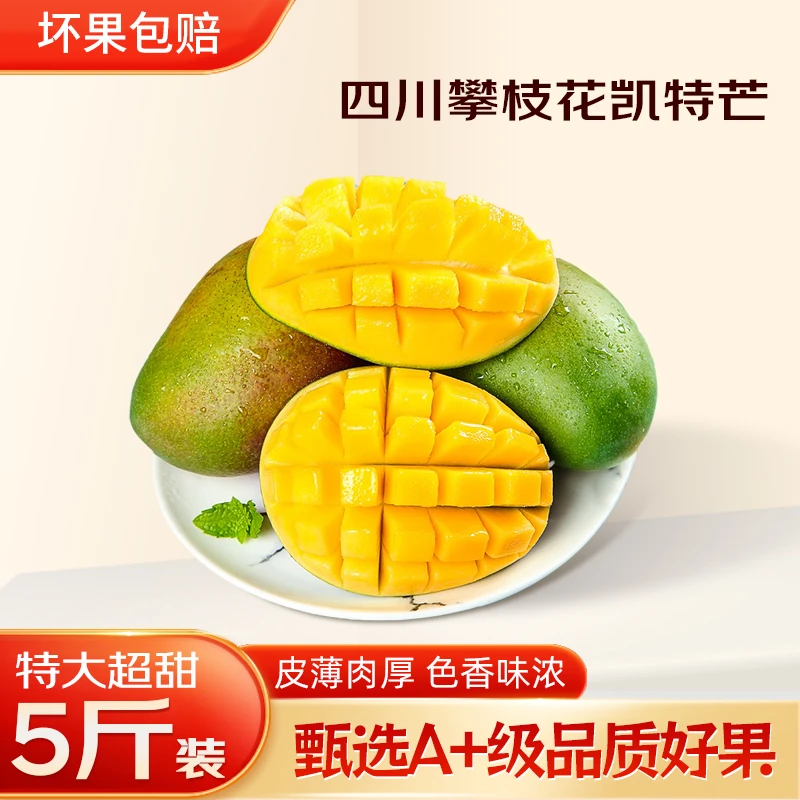 四川凯特芒芒果礼盒装新鲜水果大青芒果当季整箱甜大果中秋送礼