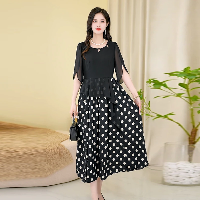 【连衣裙】夏季新款修身气质高贵洋气百搭收腰显瘦宽松连衣裙