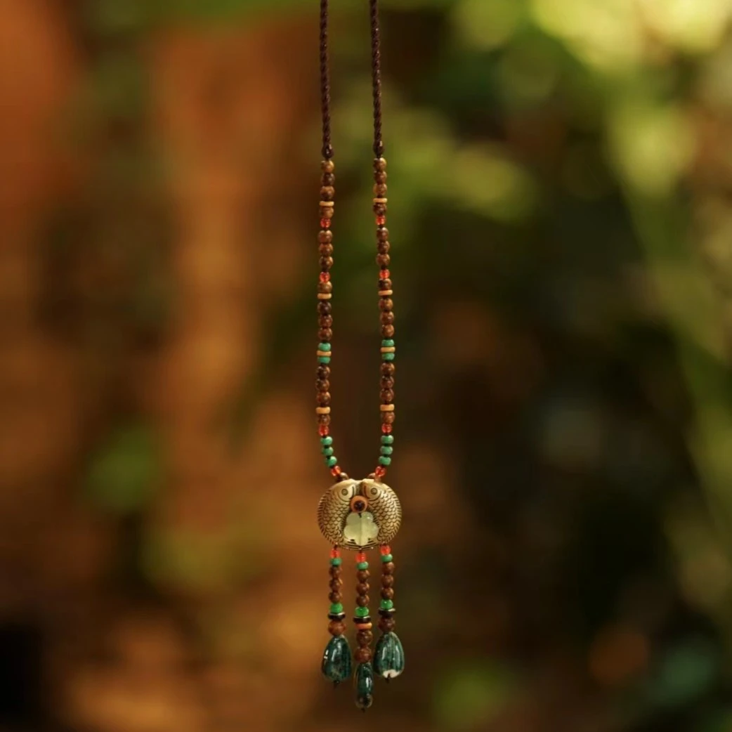 非金属布艺项链 游尘衣物/摸鱼儿项链彩色毛衣链