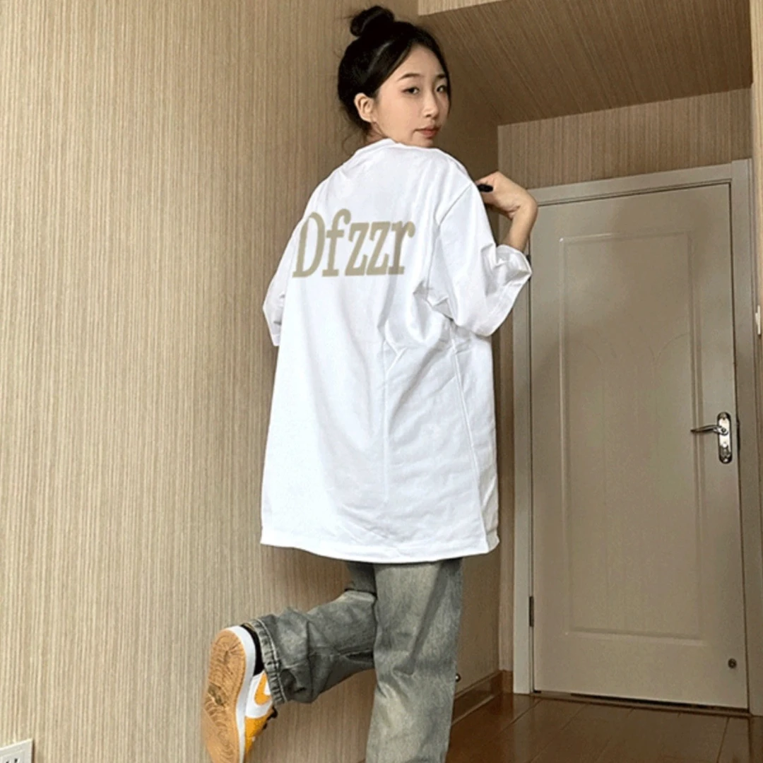 2025夏季美式高街重磅正肩短袖t恤女大码纯棉半袖体恤小众上衣女