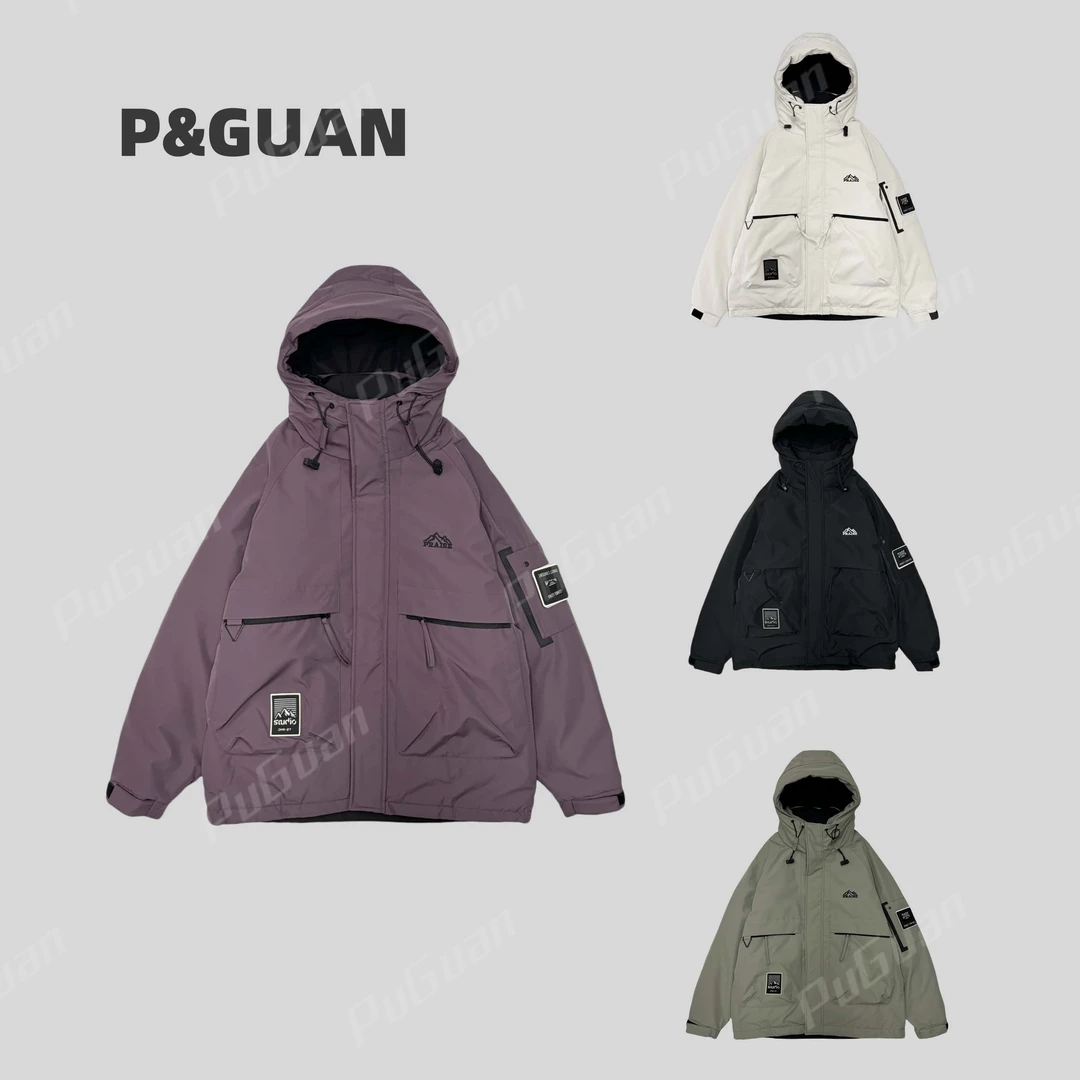 【冬季】新款情侣潮版时尚工装户外风大口袋连帽外套210