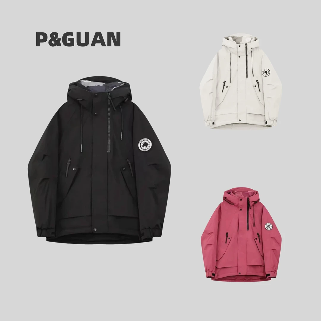 【冬季】新款潮版时尚工装户外风魔术贴连帽防风加厚外套8032