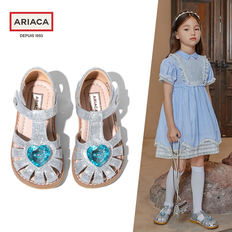 ARIACA女童凉鞋爱莎公主鞋舒适新款夏季小女孩宝宝软底儿童水晶鞋