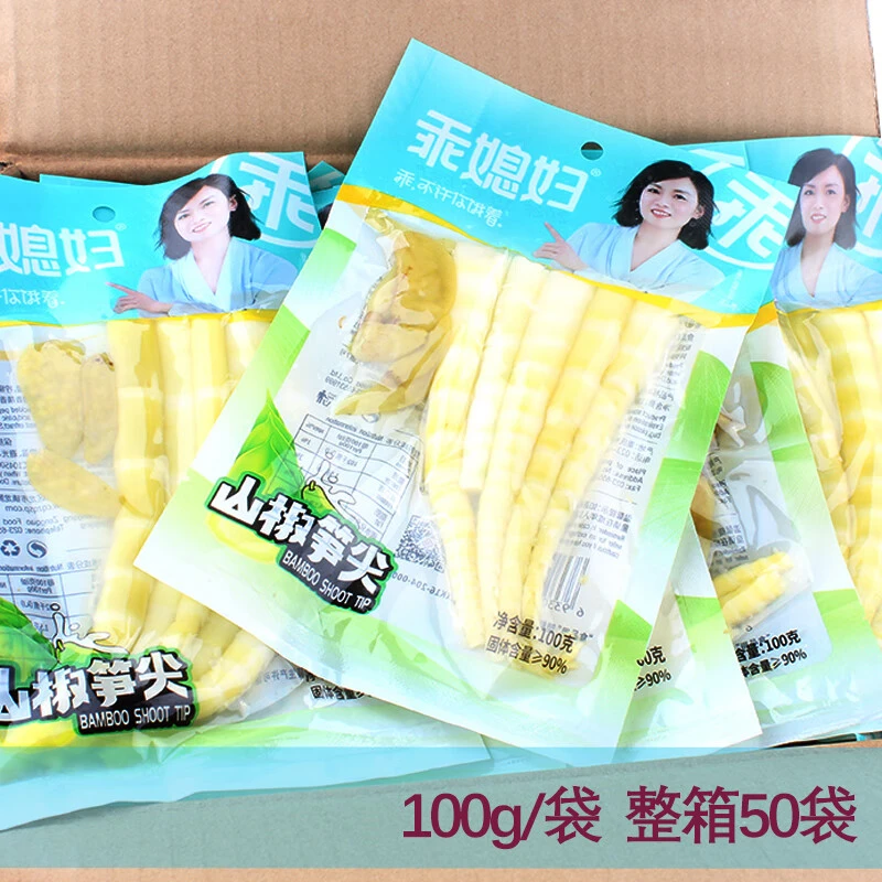 乖媳妇泡椒笋尖100g脆笋丝大嫩竹笋条干片开袋即食休闲零食