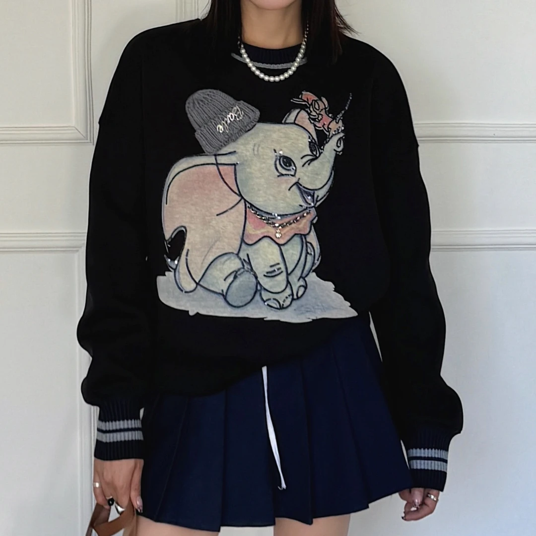 【吴姐定制】9100秋冬新款韩版圆领卫衣