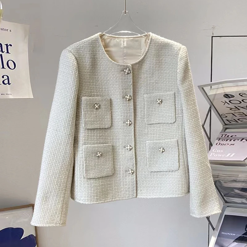 【吴姐定制】YC-031 法式气质小香风白色外套