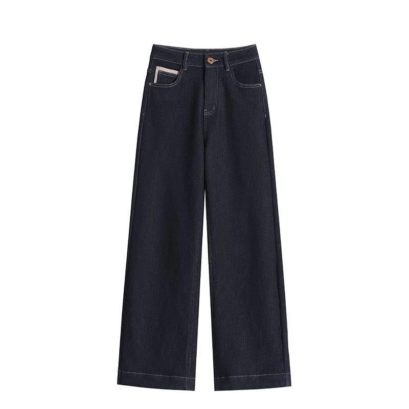 【吴姐定制】V9713M新款女士百搭休闲冬季加厚直筒牛仔裤