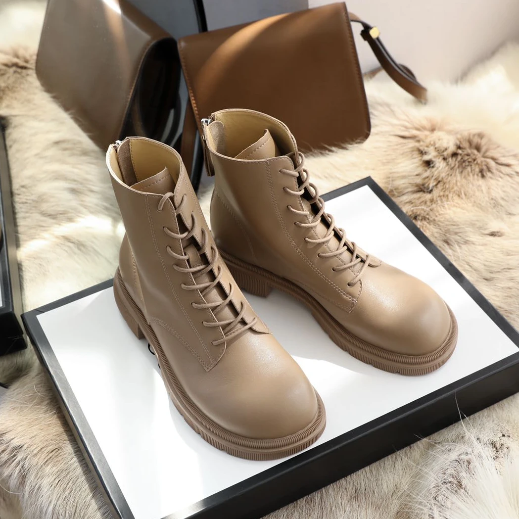 【吴姐定制】H06266 秋冬女士时尚百搭复古短靴