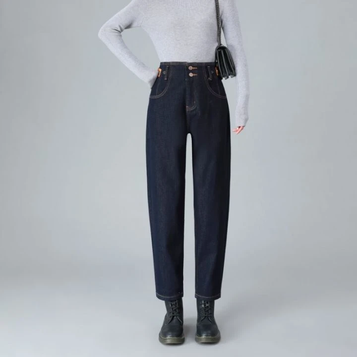 【吴姐定制】V9175M新款女士时尚休闲百搭高腰加绒直筒阔腿