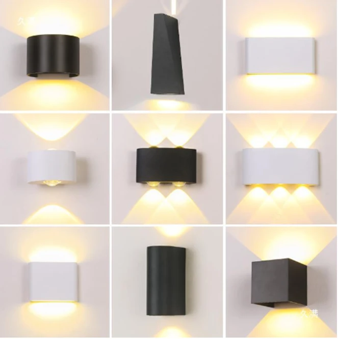 led壁灯户外现代简约外墙灯防水大门口洗墙灯射灯家用楼梯墙壁灯