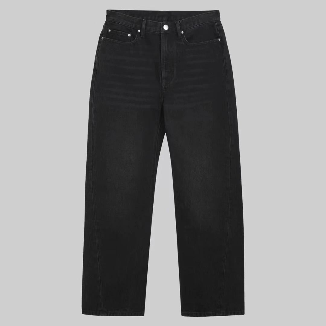 土耳其进口面料 炭黑牛九分烟管牛仔裤