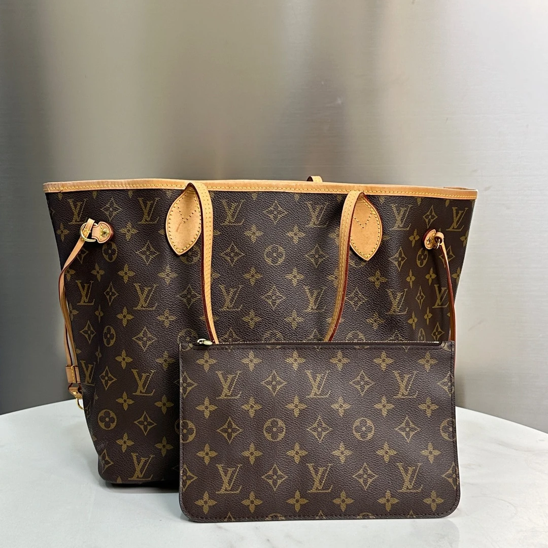 99新 LOUIS VUITTON PARIS 箱包/单肩包neverfull老花中号购物袋
